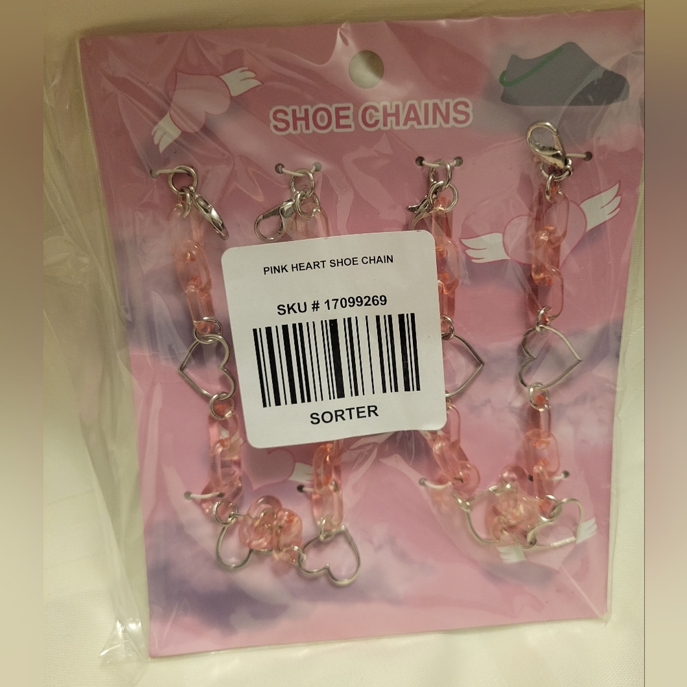 Pink Heart Chain Shoe Chain Set Hot Topic - Picture 3 of 3